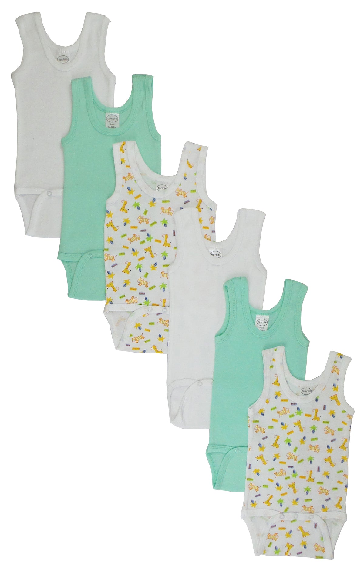 Boys Printed Tank Top 6 Pack front view