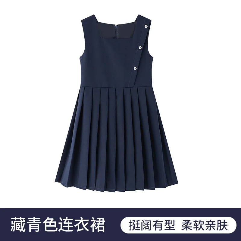 School Uniform Preppy Girls Dress front view