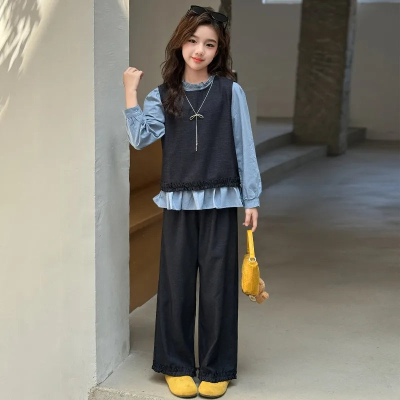 Back To School Girls Outfit Set front view
