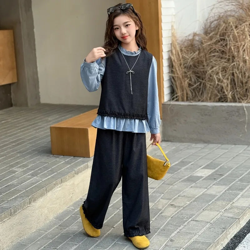 Back To School Girls Outfit Set front view