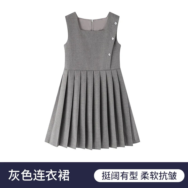 School Uniform Preppy Girls Dress front view