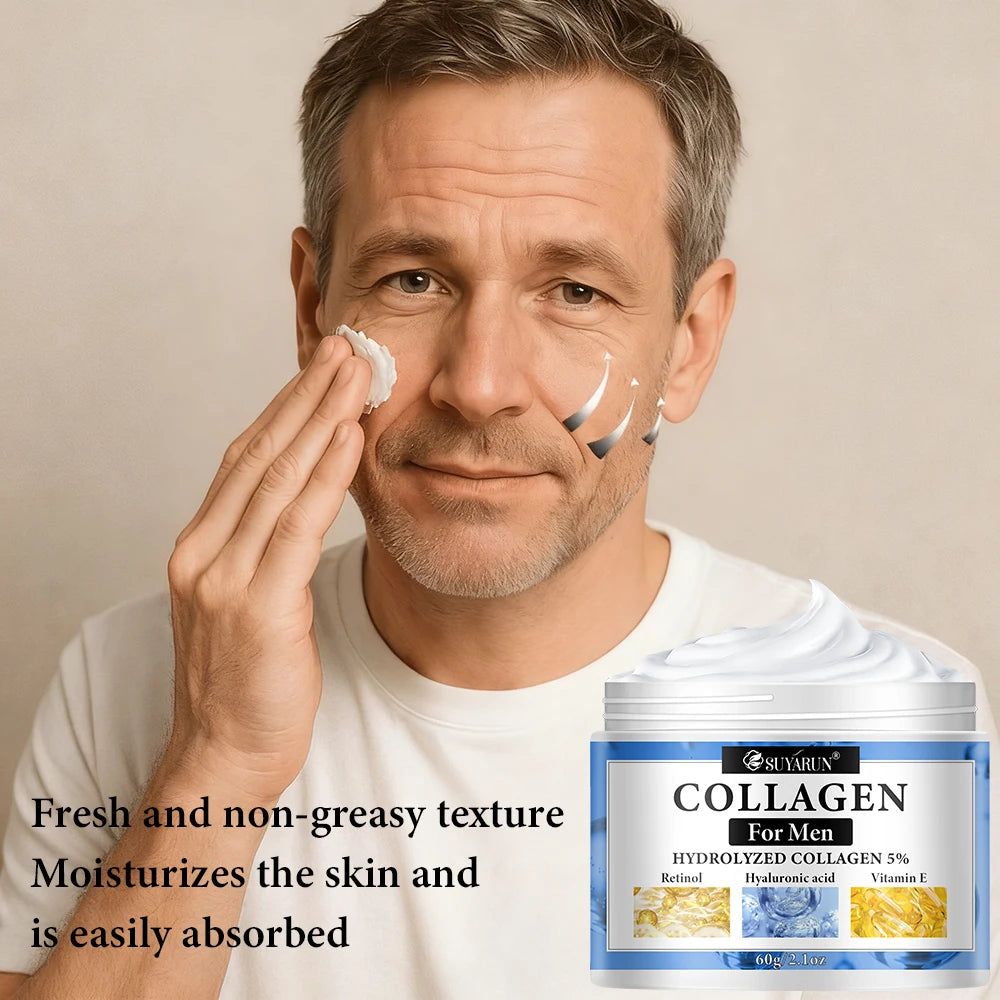 SUYARUN Retinol & Collagen Face Cream for Men - Anti-Aging Hydrating Moisturizer, Firming & Revitalizing Skincare.