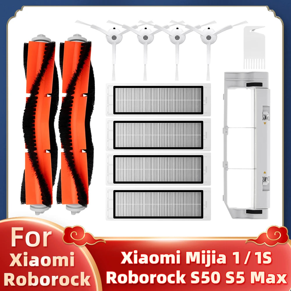 Fit For Xiaomi Mi Robot Vacuum Cleaner 1 / 1S SDJQR01RR SDJQR02RR Roborock E2 E3 E4 E5 S4 S4 Max S5 Main Side Brush Filter