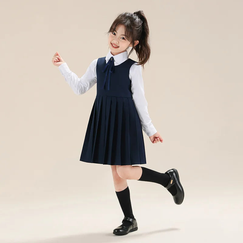 School Uniform Preppy Girls Dress front view