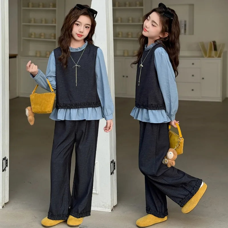 Back To School Girls Outfit Set front view