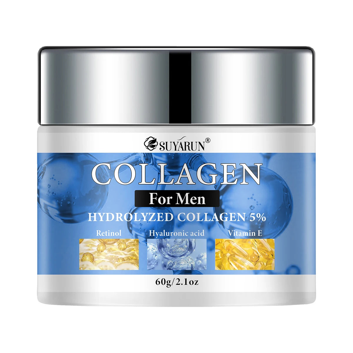 SUYARUN Collagen Men's Face Cream - Hydrating Moisturizer for Dry Skin | Non-Greasy Formula & Fast Absorption Daily Skincare.