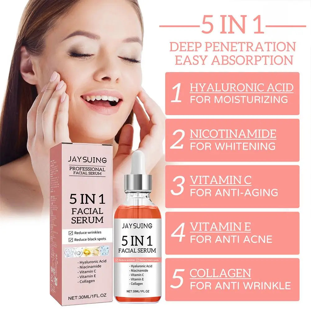 Vitamin C Face Serum, Hyaluronic Acid, Vitamin E Radiance Serum For Dark Spots, Even Skin Tone, Moisturizing Skincare Essence