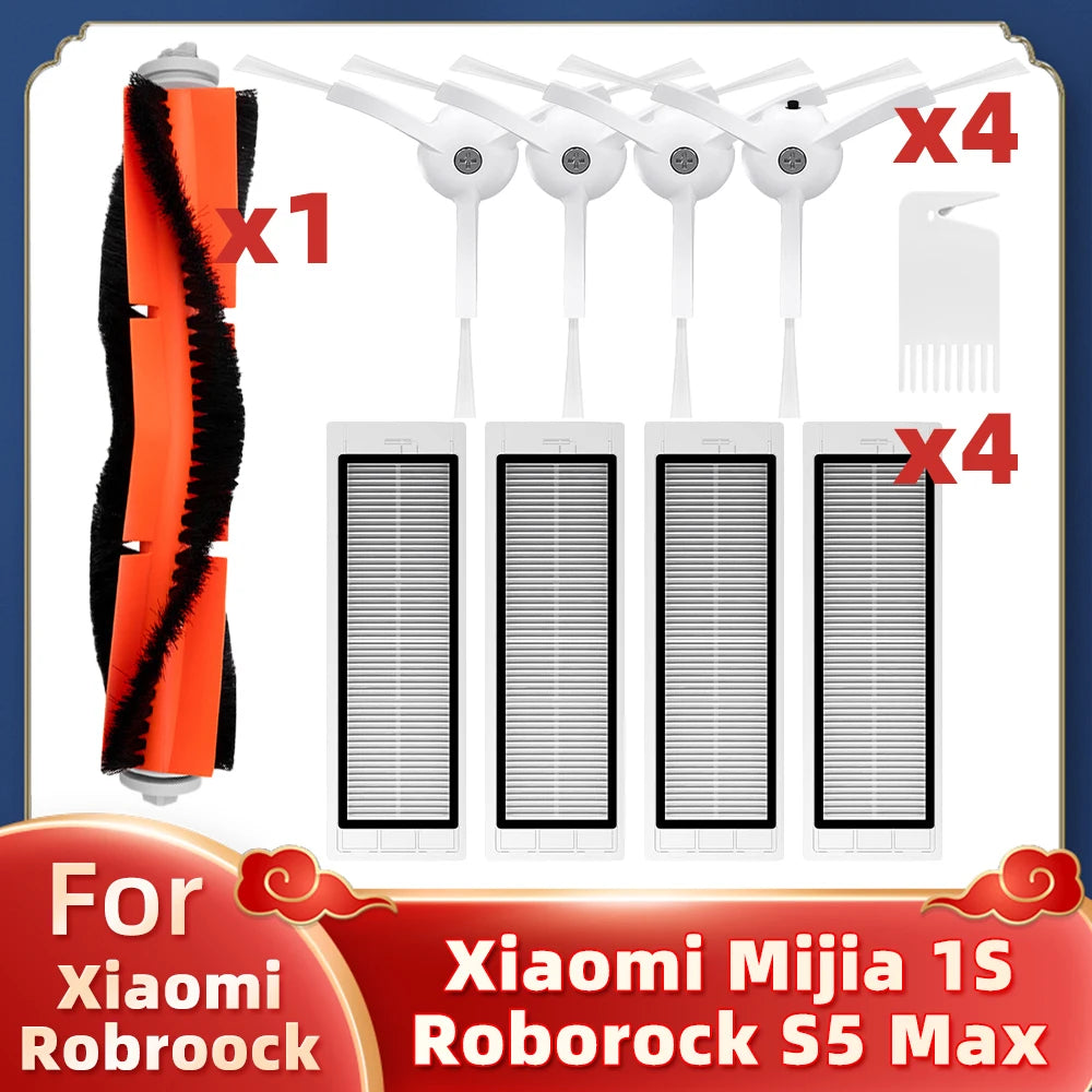 Fit For Xiaomi Mi Robot Vacuum Cleaner 1 / 1S SDJQR01RR SDJQR02RR Roborock E2 E3 E4 E5 S4 S4 Max S5 Main Side Brush Filter