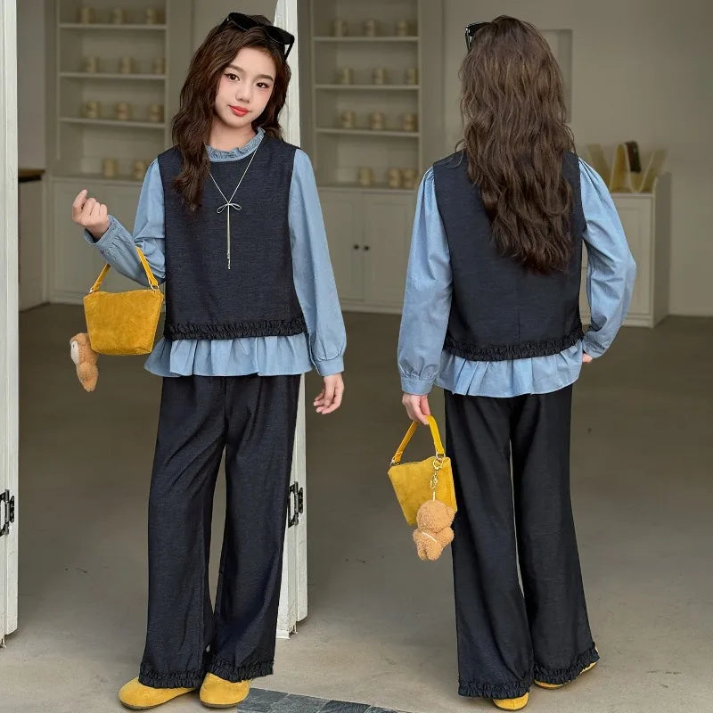 Back To School Girls Outfit Set front view