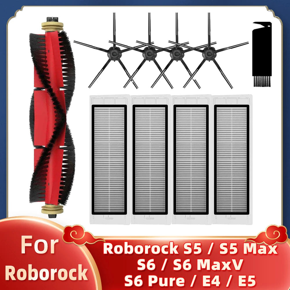 Fit For Xiaomi Mi Robot Vacuum Cleaner 1 / 1S SDJQR01RR SDJQR02RR Roborock E2 E3 E4 E5 S4 S4 Max S5 Main Side Brush Filter