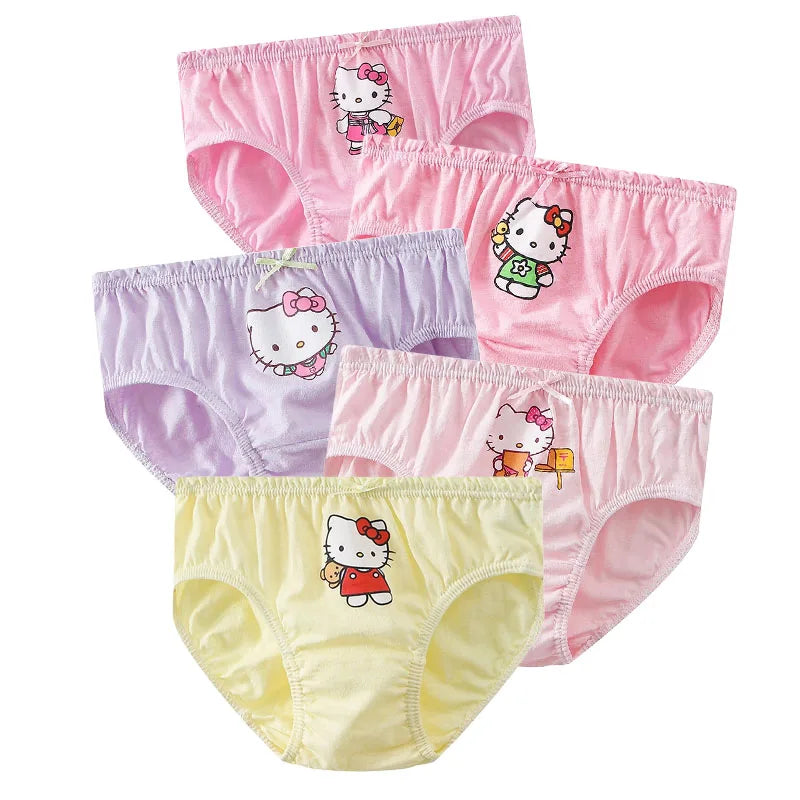 5 Pcs Girls Hello Kitty Cotton Underwear front view