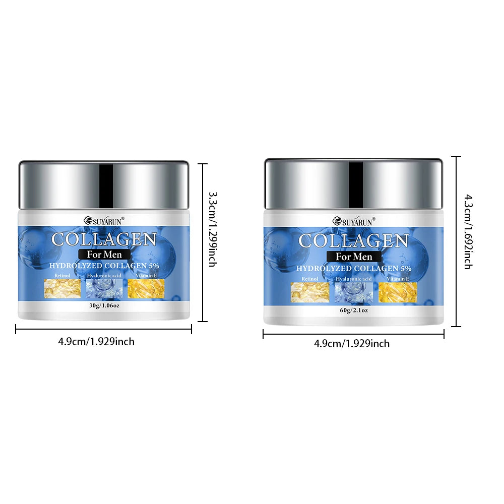 SUYARUN Collagen Men's Face Cream - Hydrating Moisturizer for Dry Skin | Non-Greasy Formula & Fast Absorption Daily Skincare.
