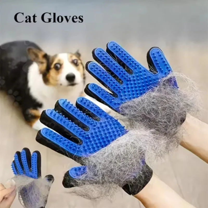 Pet Hair Glove Comb Pet Dog Cat Grooming Cleaning Glove Deshedding Hair Remover Massage Brush Animal Supplies Cat Accessories