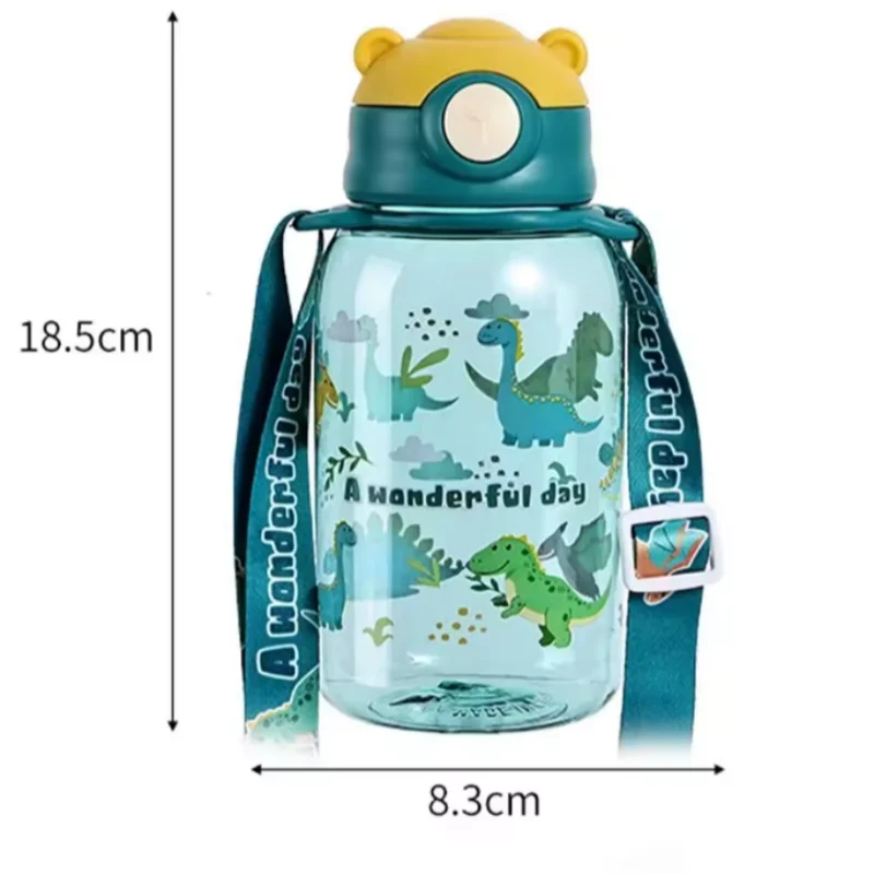 650ml Cute Kids Water Bottle With Straw Free BPA Leakproof Outdoor Portable Children's Cups School Water Bottle for Children
