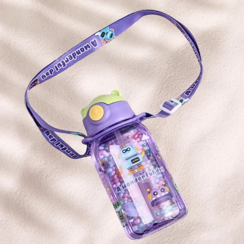650ml Cute Kids Water Bottle With Straw Free BPA Leakproof Outdoor Portable Children's Cups School Water Bottle for Children