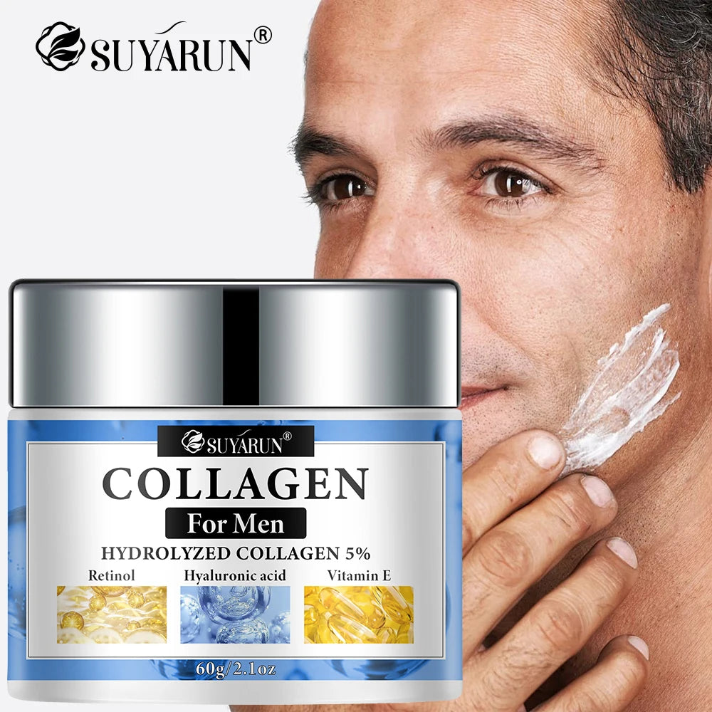 SUYARUN Retinol & Collagen Face Cream for Men - Anti-Aging Hydrating Moisturizer, Firming & Revitalizing Skincare.