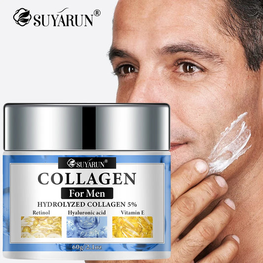 SUYARUN Retinol & Collagen Face Cream for Men - Anti-Aging Hydrating Moisturizer, Firming & Revitalizing Skincare.