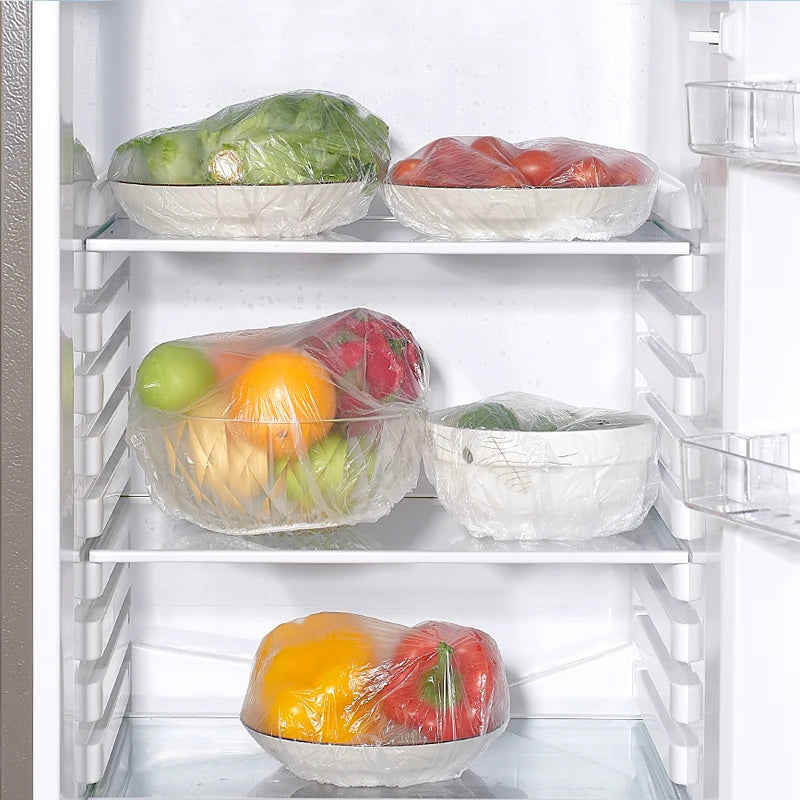 Reusable food bowl covers used to store fruit and leftovers