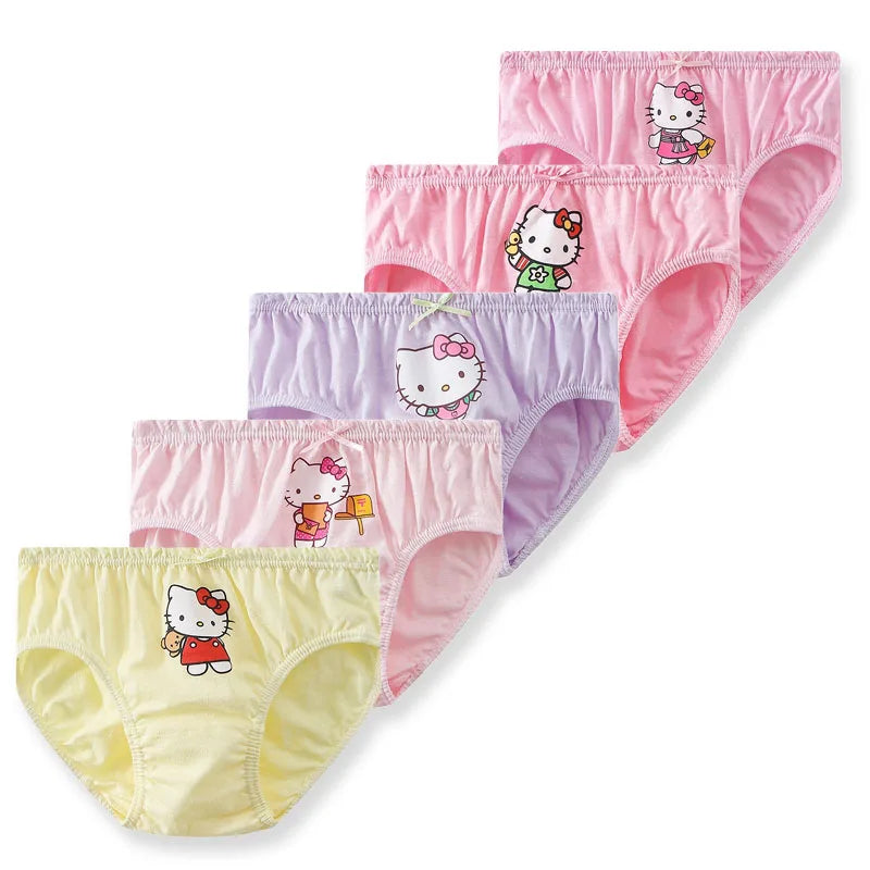 5 Pcs Girls Hello Kitty Cotton Underwear front view