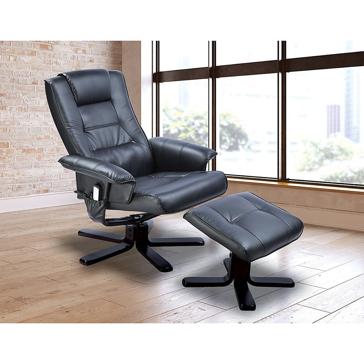 PU Leather Massage Chair Recliner front view