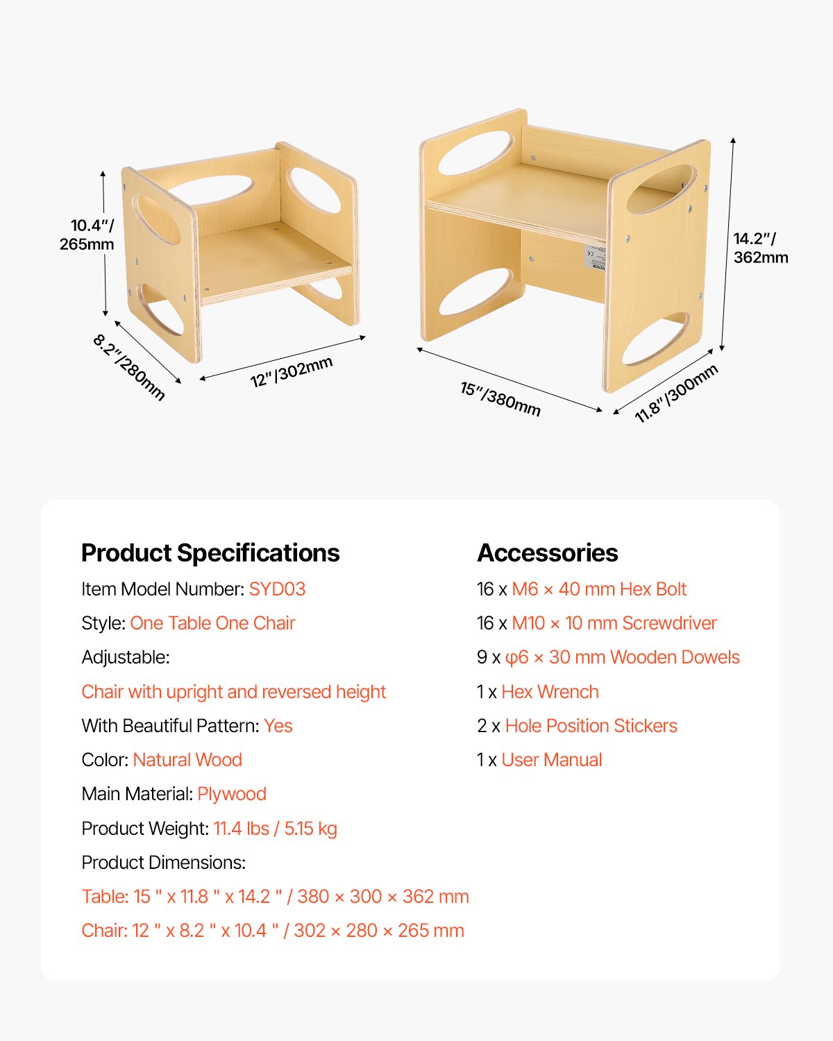 Montessori Weaning Table and Chair Set, Wooden Toddler Table and Chair
