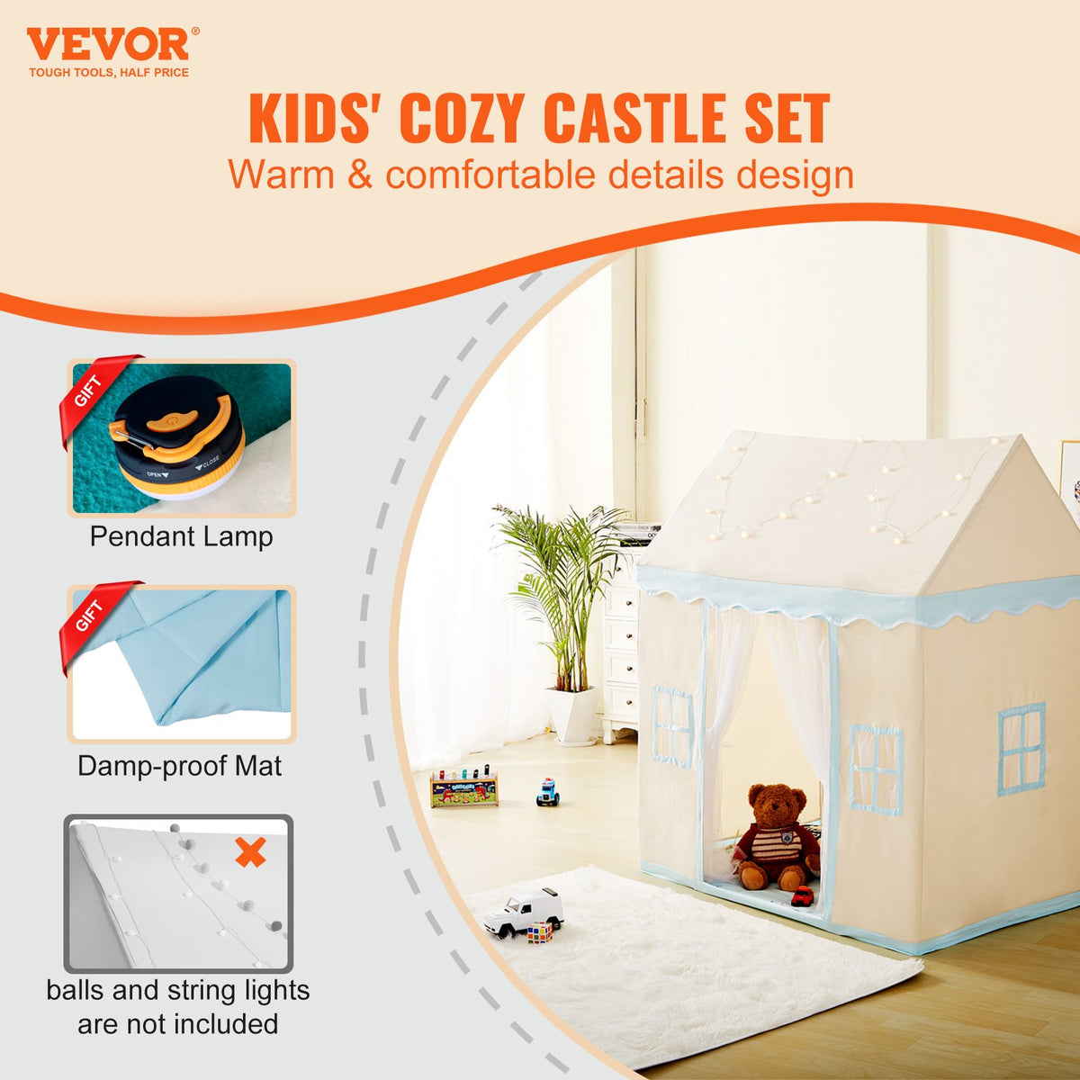 Kids Play Tent, Kids Tent for Kids 1-5 Years Old, Toddler Tent with