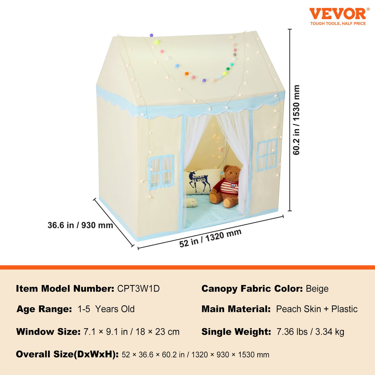 Kids Play Tent, Kids Tent for Kids 1-5 Years Old, Toddler Tent with