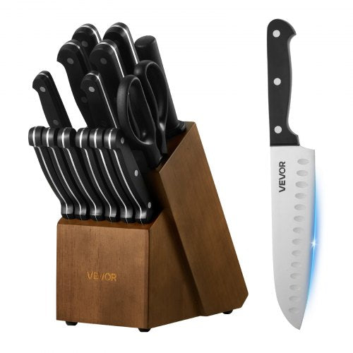 15 Piece German Kitchen Knife Set front view