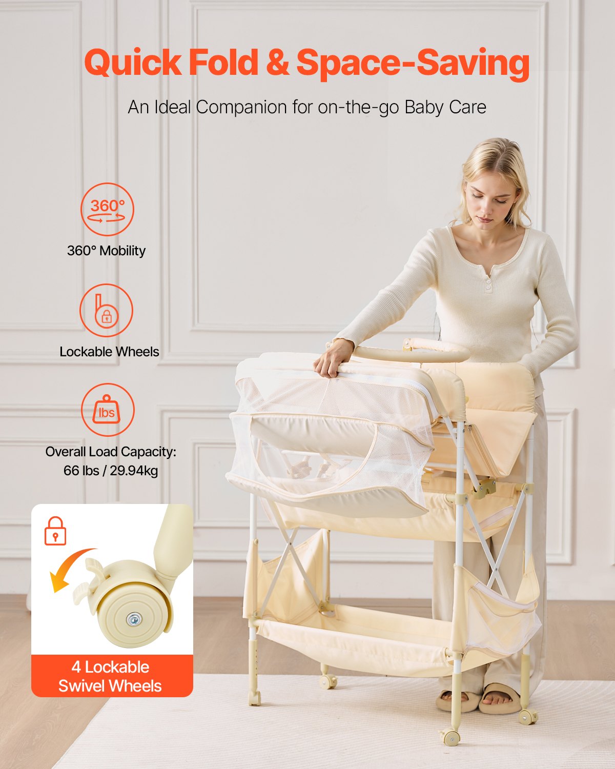 Baby Foldable Changing Table front view
