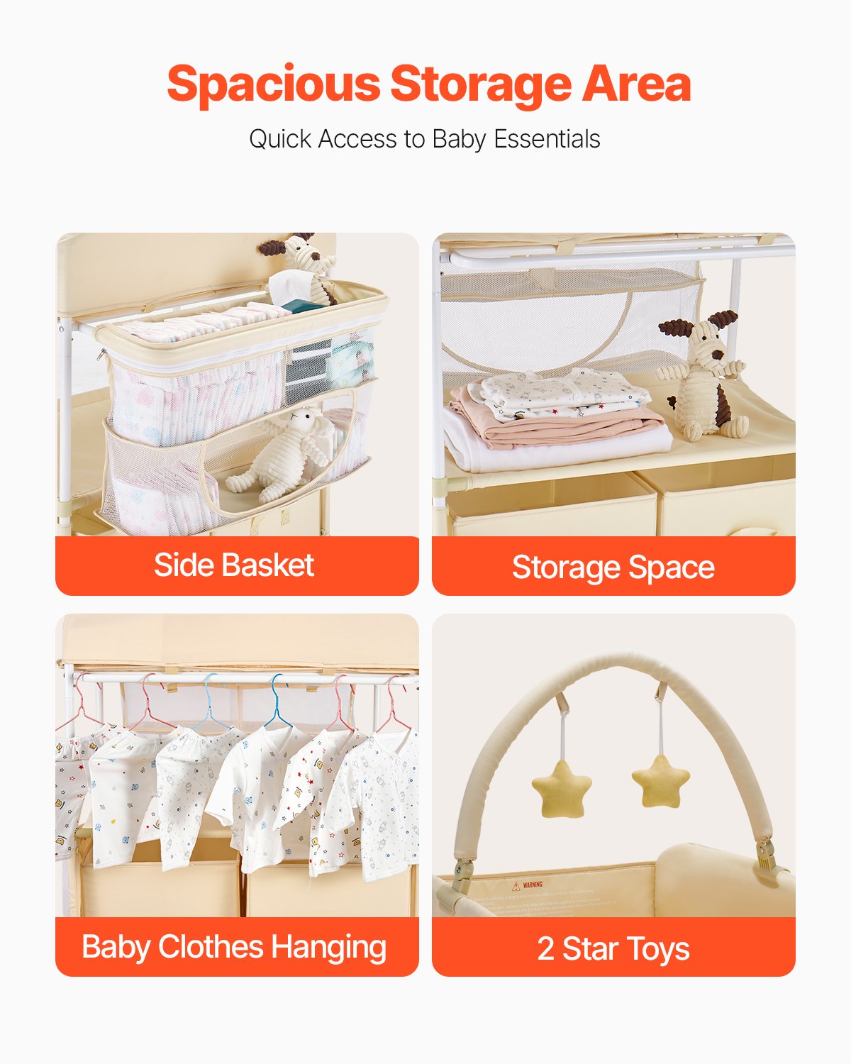 Baby Foldable Changing Table front view