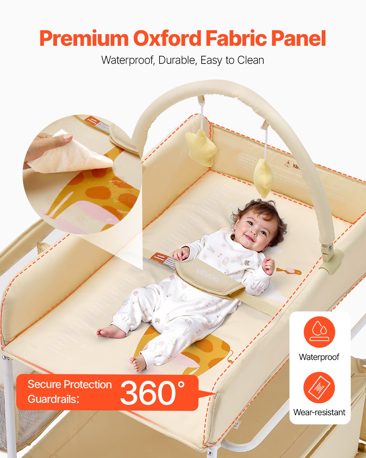 Baby Foldable Changing Table front view