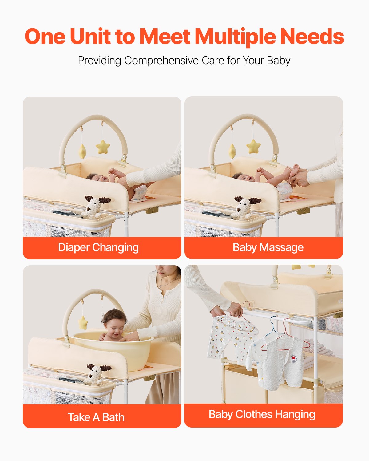 Baby Foldable Changing Table front view